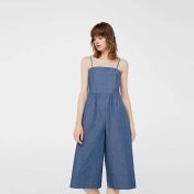 Cropped Denim Jumpsuit